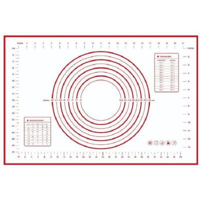 TORMATOR Silicone baking mat, non-stick silicone baking mat, red dough mat, dimensions 60 x 40 cm, silicone baking mat for pastries, pizza and cookies TORMATOR Silicone baking mat, non-stick silicone baking mat, red dough mat, dimensions 60 x 40 cm, silicone baking mat for pastries, pizza and cookies