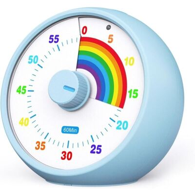 Visual Timer for Kids, Kitchen, Classroom, 60 Minute Countdown, Office Time Management Tool for Children, Quiet Operation, Pomodoro Timer (Blue) Mumu Visual Timer for Kids, Kitchen, Classroom, 60 Minute Countdown, Office Time Management Tool for Children, Quiet Operation, Pomodoro Timer (Blue) Mumu