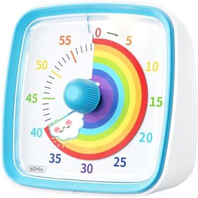 ODIPIE Visual Timer with Night Light, 60 Minute Rainbow Countdown Timer for Kids and Adults, Time Management Tool for Home, School, Kitchen or Office (Blue) ODIPIE Visual Timer with Night Light, 60 Minute Rainbow Countdown Timer for Kids and Adults, Time Management Tool for Home, School, Kitchen or Office (Blue)