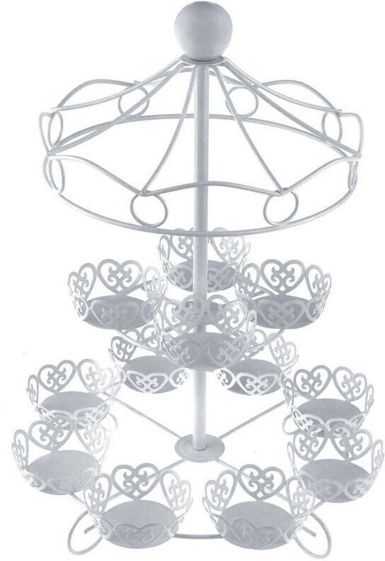 TLILY 2 Layer-12 Count Carousel Cupcake Stand Holder Cake Cup Display
