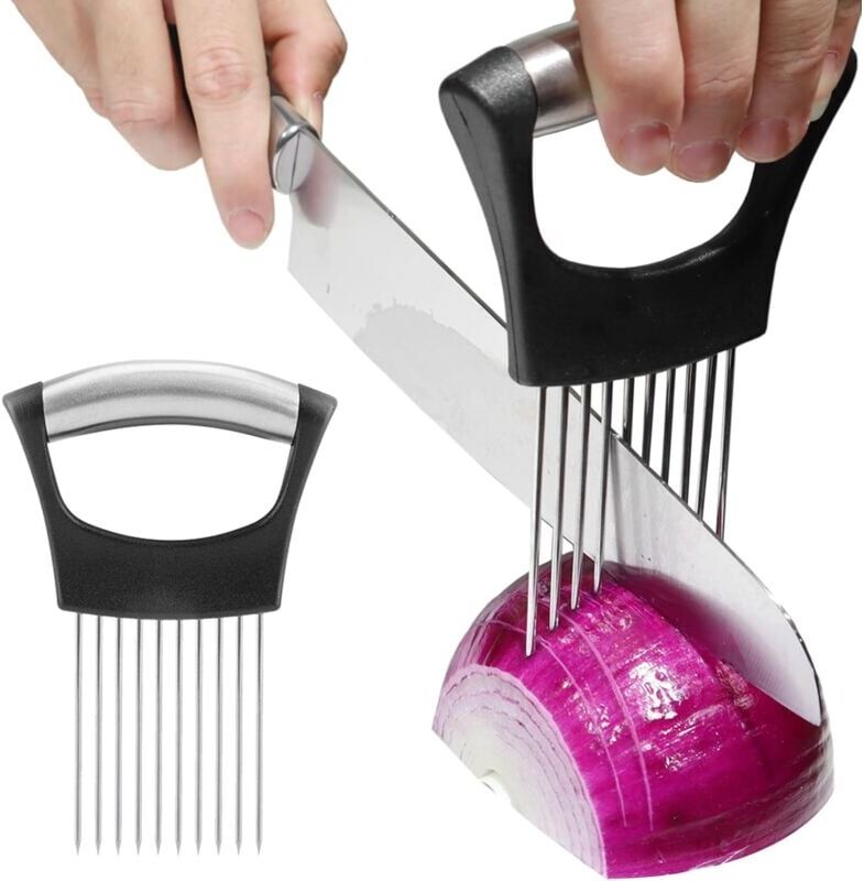 Groofoo - Holder for Slicing, Onion Cutter Vegetable Chopper, Stainless Steel Tomato Slicer Vegetable Cutter for Potato, Avocados, Eggs, Food Slicer