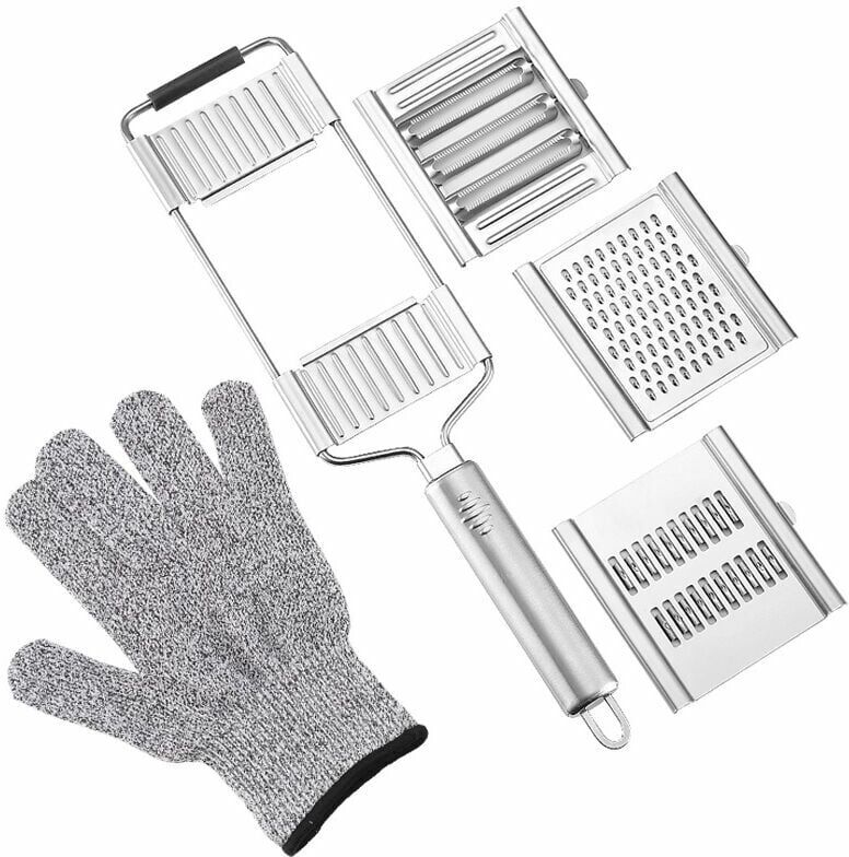 Volavo - Improved Vegetable Slicer 4-in-1 Multi-Function Vegetable Chopper Stainless steel vegetable cutter for vegetables, fruits, cheese, lemon in