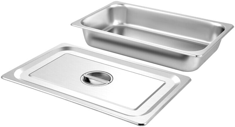 Mophorn - 4-Pack Steam Table Pans, 20.9 x 12.8 x 3.9 Inch Deep, Full-Size 13L Stainless Steel Food Containers, Anti-Jam Oven Trays for Hotels
