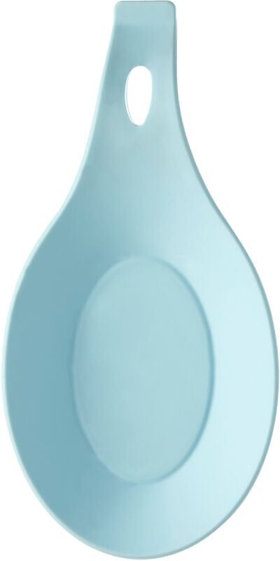 Premier Housewares - Interiors By Premier Non-Stick Light Blue Silicone Spoon Rest,Silicone Spoon Stand,Heat-Resistant Spoon Holder with Hanging Loop