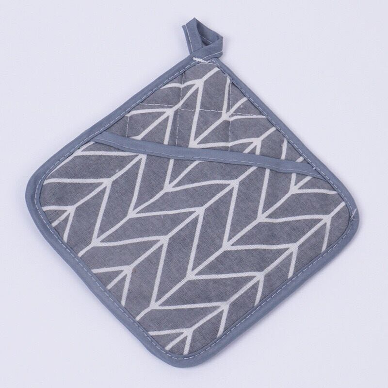 Sollbry Pcs Non-Slip Cotton Kitchen Oven Mitts, Heat Resistant Oven Gloves Square Pot Holder for Cooking and Baking Gray, 1717cm