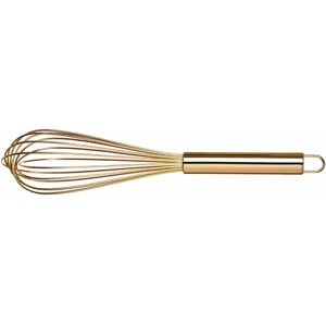 Premier Housewares - Hand Wisk For Mixing Gold Finish Stainless Steel Handheld Whisker for Baking Rust Resistant Whisks With Firm Grip 8 x 8 x 36