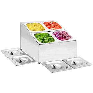 BERKFIELD HOME Royalton Gastronorm Container Holder with 4 gn 1/6 Pan Stainless Steel
