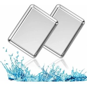 Héloise - 2Pcs Mini Stainless Steel Baking Tray, Oven Tray, Rectangular Oven Tray, Stainless Steel Baking Sheet, Rectangular Baking Tray