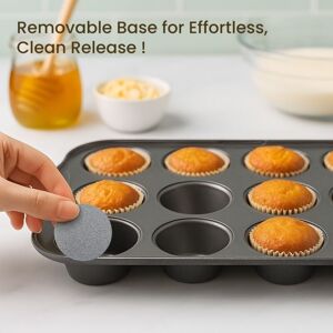 3Pcs Mini Cheesecake Pan 12 Cups Non-Stick Coating Mini Cake Tray Circle Muffin Tray with Removable Bottom for Individual Muffins Pudding Cupcakes 3Pcs Mini Cheesecake Pan 12 Cups Non-Stick Coating Mini Cake Tray Circle Muffin Tray with Removable Bottom for Individual Muffins Pudding Cupcakes