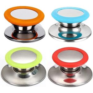 4 Pieces Pan Lid Knobs, Pot Lid Handle Knobs, Heat Resistant Stainless Steel Pan Lid Knob, for Most Pans (4 Colors) 4 Pieces Pan Lid Knobs, Pot Lid Handle Knobs, Heat Resistant Stainless Steel Pan Lid Knob, for Most Pans (4 Colors)