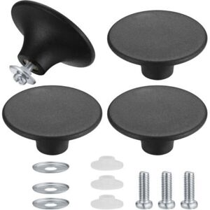 MCBOSON 4 Pieces Pot Lid Knobs - Black, Pot Lid Handles, Universal Kitchen Stainless Steel Heat Resistant Pan Handle MCBOSON 4 Pieces Pot Lid Knobs - Black, Pot Lid Handles, Universal Kitchen Stainless Steel Heat Resistant Pan Handle