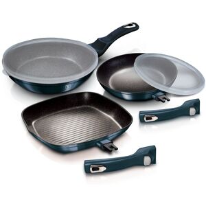 5 Pc Frying Pan Set With Grill And Detachable Handles - Aquamarine 5 Pc Frying Pan Set With Grill And Detachable Handles - Aquamarine