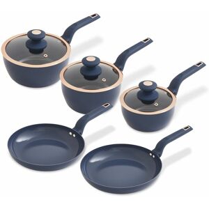 T800232MNB Cavaletto 5 Piece Cookware Set with 16cm, 18cm, 20cm Saucepans and 24cm, 28cm Non-Stick Frying Pans, Midnight Blue & Rose Gold - Tower T800232MNB Cavaletto 5 Piece Cookware Set with 16cm, 18cm, 20cm Saucepans and 24cm, 28cm Non-Stick Frying Pans, Midnight Blue & Rose Gold - Tower