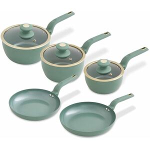 Tower T800232JDE Cavaletto 5 Piece Cookware Set with 16cm, 18cm, 20cm Saucepans and 24cm, 28cm Non-Stick Frying Pans, Jade Green & Champagne Gold Tower T800232JDE Cavaletto 5 Piece Cookware Set with 16cm, 18cm, 20cm Saucepans and 24cm, 28cm Non-Stick Frying Pans, Jade Green & Champagne Gold