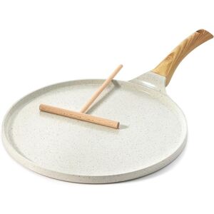 BASETBL Crepe Pan with Non-Stick Coating in Natural Ceramic 28cm, Induction Compatible, Crepe Maker with Batter Spreader, Comfortable and Ergonomic Handle BASETBL Crepe Pan with Non-Stick Coating in Natural Ceramic 28cm, Induction Compatible, Crepe Maker with Batter Spreader, Comfortable and Ergonomic Handle