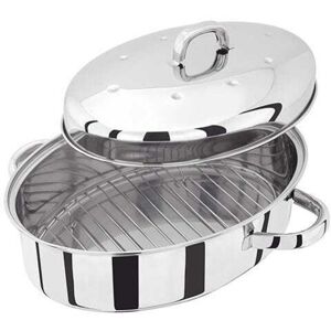 Stainless Steel 32x 22x 15cm Self Basting Roaster - Judge Stainless Steel 32x 22x 15cm Self Basting Roaster - Judge