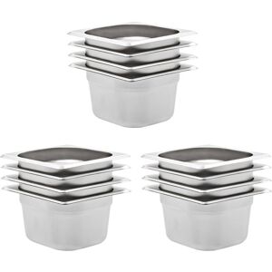 Gastronorm Containers 12 pcs GN 1/6 100 mm Stainless Steel vidaXL Gastronorm Containers 12 pcs GN 1/6 100 mm Stainless Steel vidaXL