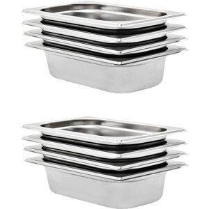 Gastronorm Containers 8 pcs GN 1/4 65 mm Stainless Steel vidaXL Gastronorm Containers 8 pcs GN 1/4 65 mm Stainless Steel vidaXL