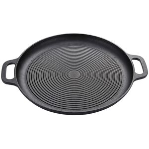 LIVINGANDHOME Pre-Seasoned Round Dual-Handle Cast Iron Grill Pan LIVINGANDHOME Pre-Seasoned Round Dual-Handle Cast Iron Grill Pan