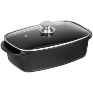 Relaxdays Oven Roasting Dish with Glass Lid - 5L - Non-Stick, Suitable for Gas and Electric Relaxdays Oven Roasting Dish with Glass Lid - 5L - Non-Stick, Suitable for Gas and Electric