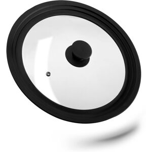 Relaxdays Saucepan Lid Universal, Glass Cover, Stepped Silicone Rim, Pots & Pans 26-30 cm, 5 x 31.5 cm, Black Relaxdays Saucepan Lid Universal, Glass Cover, Stepped Silicone Rim, Pots & Pans 26-30 cm, 5 x 31.5 cm, Black