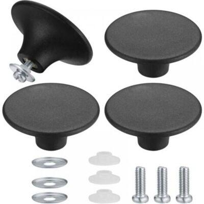 MCBOSON 4 Pieces Pot Lid Knobs - Black, Pot Lid Handles, Universal Kitchen Stainless Steel Heat Resistant Pan Handle MCBOSON 4 Pieces Pot Lid Knobs - Black, Pot Lid Handles, Universal Kitchen Stainless Steel Heat Resistant Pan Handle