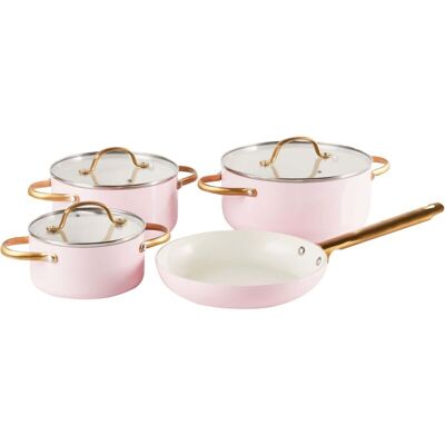 Pastel Pink 7-Piece Cookware Set - Cookware Set Pastel Pink 7-Piece Cookware Set - Cookware Set