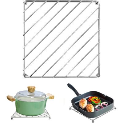 OEM Silver Metal Trivet 18.5x18.5 Cm, Heat Resistant, For Saucepans, Frying Pans, And Gratin Dishes OEM Silver Metal Trivet 18.5x18.5 Cm, Heat Resistant, For Saucepans, Frying Pans, And Gratin Dishes