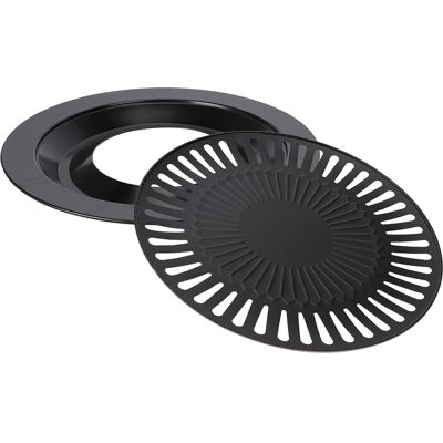 STUNACY Household Barbecue Pan Smokeless Round Nonstick Baking Tray Bbq Roasting Tray Kitchen Utensils STUNACY Household Barbecue Pan Smokeless Round Nonstick Baking Tray Bbq Roasting Tray Kitchen Utensils