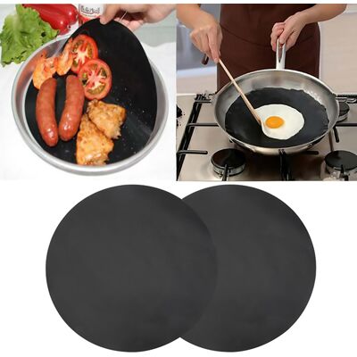 STUNACY 2 Pack 24cm Round Non Stick High Temperature Pan Frying Pan Liner Sheet Cooking Wok Sheet Pad For Kitchen Bbq Baking STUNACY 2 Pack 24cm Round Non Stick High Temperature Pan Frying Pan Liner Sheet Cooking Wok Sheet Pad For Kitchen Bbq Baking