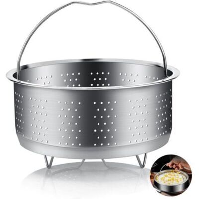OEM 304 Stainless Steel Steamer Basket – Insert Compatible With Pressure Cookers And Saucepans, 20 Cm Diameter, Ergonomic Covered Handle OEM 304 Stainless Steel Steamer Basket – Insert Compatible With Pressure Cookers And Saucepans, 20 Cm Diameter, Ergonomic Covered Handle