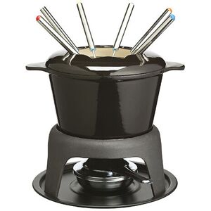 Masterclass Master Class Cast Iron Enamelled Black Fondue Set