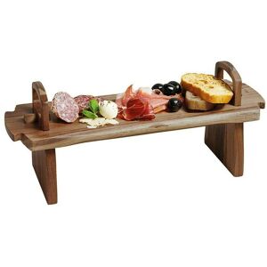 GEEZY Acacia Wooden Raised Serving Platter for Antipasti, Tapas, Entrees and Desserts, 36 x 13 x 13 cm - Wood