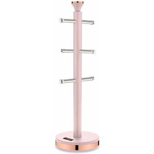 T826132PNK Cavaletto Mug Tree with Stainless Steel Stoppers, Soft Underliner, Marshmallow Pink and Rose Gold - Tower