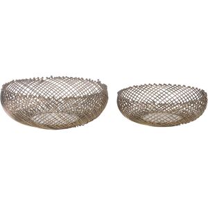 BELIANI Decorative Metal Bowl Openwork Round Dish Gold Baliung - Gold