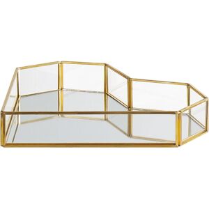 BELIANI Mirrored Glass Decorative Tray Heart Shape Accent Piece Brass Gold Pontivy - Transparent