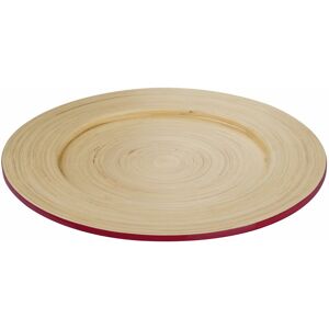 Premier Housewares Premier Houseware Large Plate Set Smooth Raspberry Color Finish Plates Made Of Bamboo / Scratch Proof Reusable Side Plates For Dinner / Kitchen Table