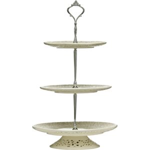 Premier Housewares - 3 Tier Ceramic Lace Cake Plate