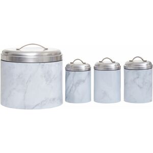 Premier Housewares - 4pc White Marble Effect Storage Set