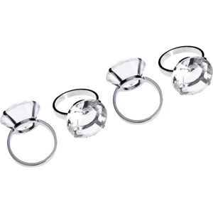 Premier Housewares - Clear Diamante Napkin Rings - Set of 4