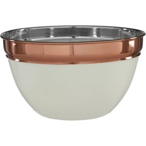 Premier Housewares - Copper / Cream Bowl For Salad / Serving / Punch / Large Bowls With Minimalistic Design And Painted Rim Finish With Silicone