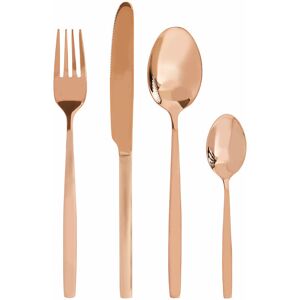 Premier Housewares - Cutlery Sets 16 Piece Knife And Fork Set Rose Gold Finish Kitchen Spoons Cutlery Scratch / Rust Resistant Stainless Steel Knives
