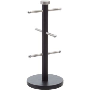 Premier Housewares - Matt Black and Metal 6 Cup Mug Tree