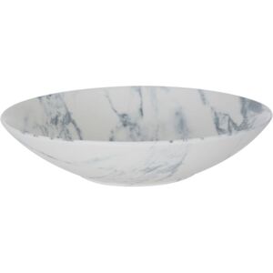 Premier Housewares - Pasta Bowls / Marble Soup Containers Elegant Serving Bowl Luxurious White Bowl Round Cereal Bowl With Slanted Sides 21 x 5 x 21