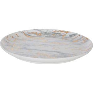 Premier Housewares - Plate With Chic Finish Marble Small Side Plate Ideal For Everyday Use Unique Luxe Dinnerware Serving Plates 21 x 2 x 21