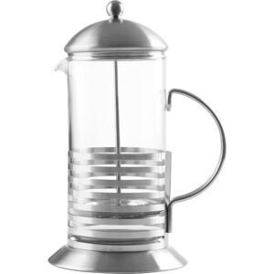 Premier Housewares Premium Glass Beaker Hot Drinks Cafetiere For daily Use Silver Contemporary Design Press Cafetieres Uniform Wall Thickness Plunger Coffee Carafe W10