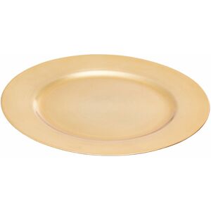 Premier Housewares Single Plate Set Gold Dinner Plates Charger Plates Round Contemporary Small Plates Daily Use Charger Plate w33 x d33 x h2cm - Sold Individually