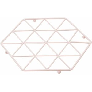 Premier Housewares - Trivets For Kitchen Worktops Pink Finish Iron Cast Trivet For Pan / Pots / Hot Dishes Hexagon Shaped Stand / Stands For Serving