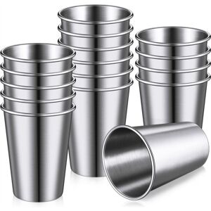 TLILY 16 Pack Stainless Steel Tumbler Cups - ,Unbreakable for Camping,Travel,and Outdoor Use (12 Oz/350 Ml)