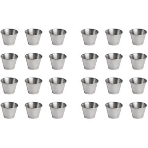 TLILY 24 Pack Stainless Steel Condiment Sauce Cups,Commercial Grade Dipping Sauce Cups,Ramekin Condiment Cups Portion Cups